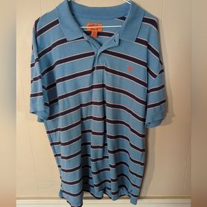 Aeropostal Classic Fit Men's Short Sleeve Polo Shirt Size XL Blue/Orange